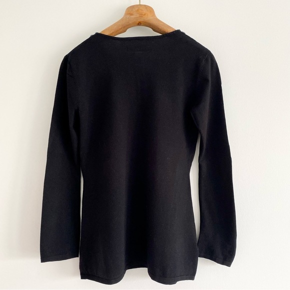 Style & Co Jeweled Beaded Black Sweater Top Size Medium - Picture 4 of 4